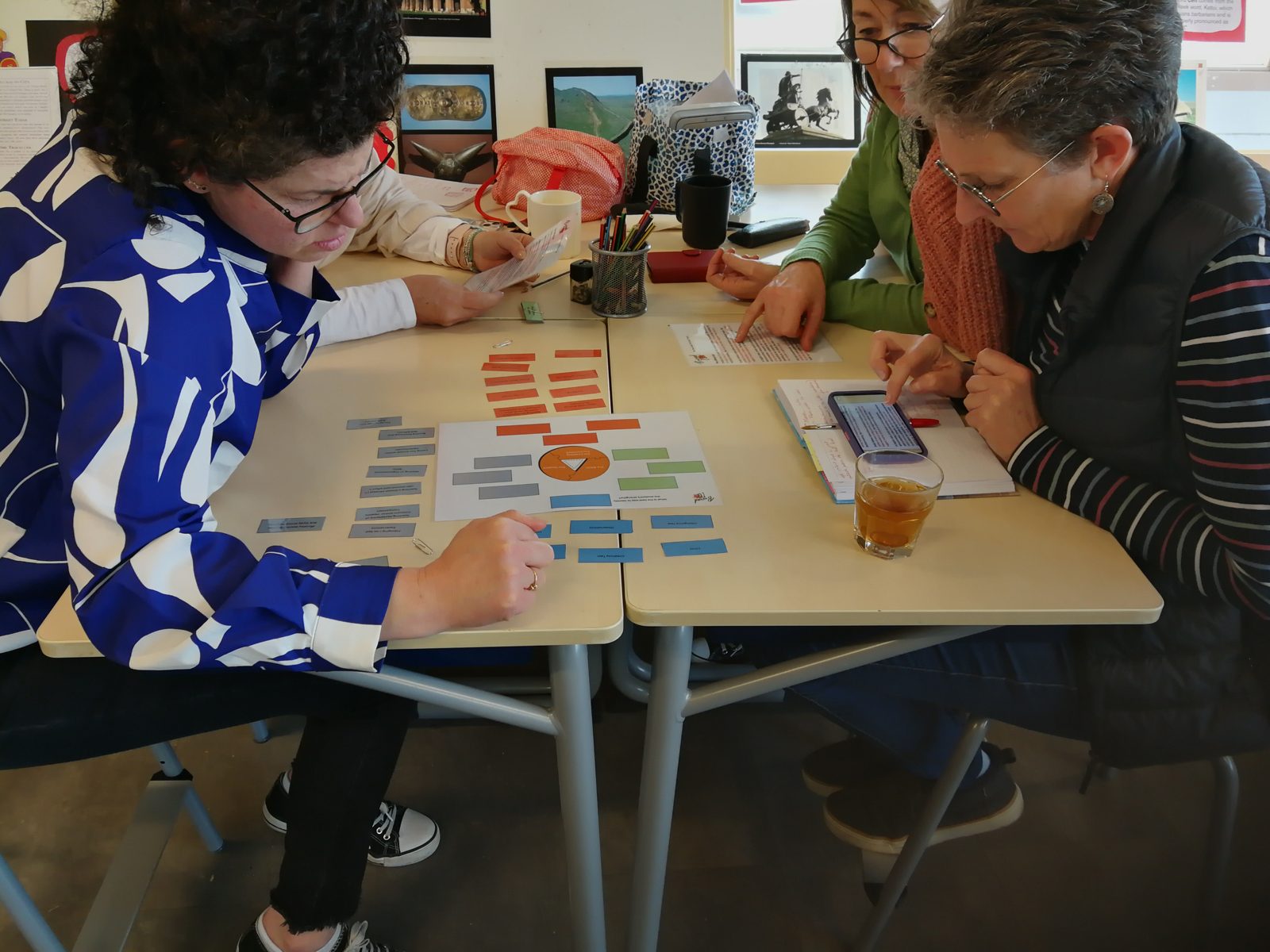 Teachers sorting cards during a Limitless training activity